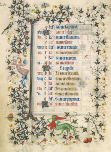 Master of the Brussels Initials - Calendar page, December, from the Hours of Charles the Noble, c. 1405