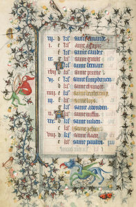 Master of the Brussels Initials - Calendar page, August, from the Hours of Charles the Noble, c. 1405