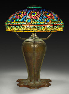 Tiffany Studios - Peacock Table Lamp, c. 1900-02