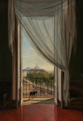 Franz Ludwig Catel - A View of Naples through a Window, 1824