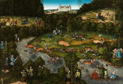 Lucas Cranach the Elder - Hunting near Hartenfels Castle, 1540
