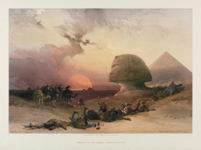 Louis Haghe, after David Roberts - Approach of the Simoon-Desert at Gizeh, 1849