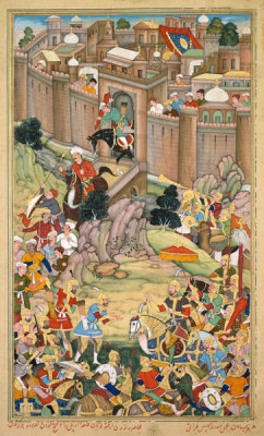 Basavana, with Sur Das - The Siege of Arbela in the Era of Hulagu Khan, c. 1596