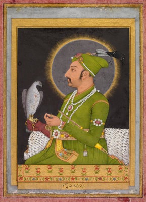 Muhammad Rizavi Hindi - Mughal Emperor Muhammad Shah Holding a Falcon, 1764