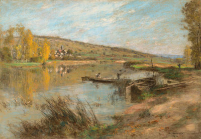Léon Augustin Lhermitte - River Marne at Chartère (Quai au Sable, Chartèves), 1904