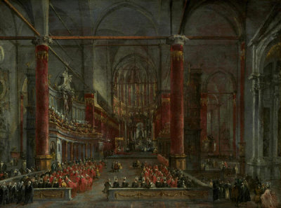 Francesco Guardi - Pontifical Ceremony in SS. Giovanni e Paolo, Venice, 1782, c. 1783