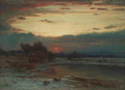 George Inness - A Winter Sky, 1866