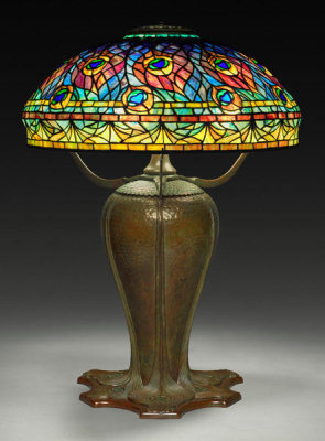 Tiffany Studios - Peacock Table Lamp, c. 1900-02