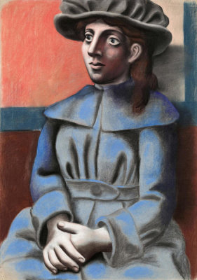 Pablo Picasso - Girl in a Hat with Her Hands Clasped, 1921